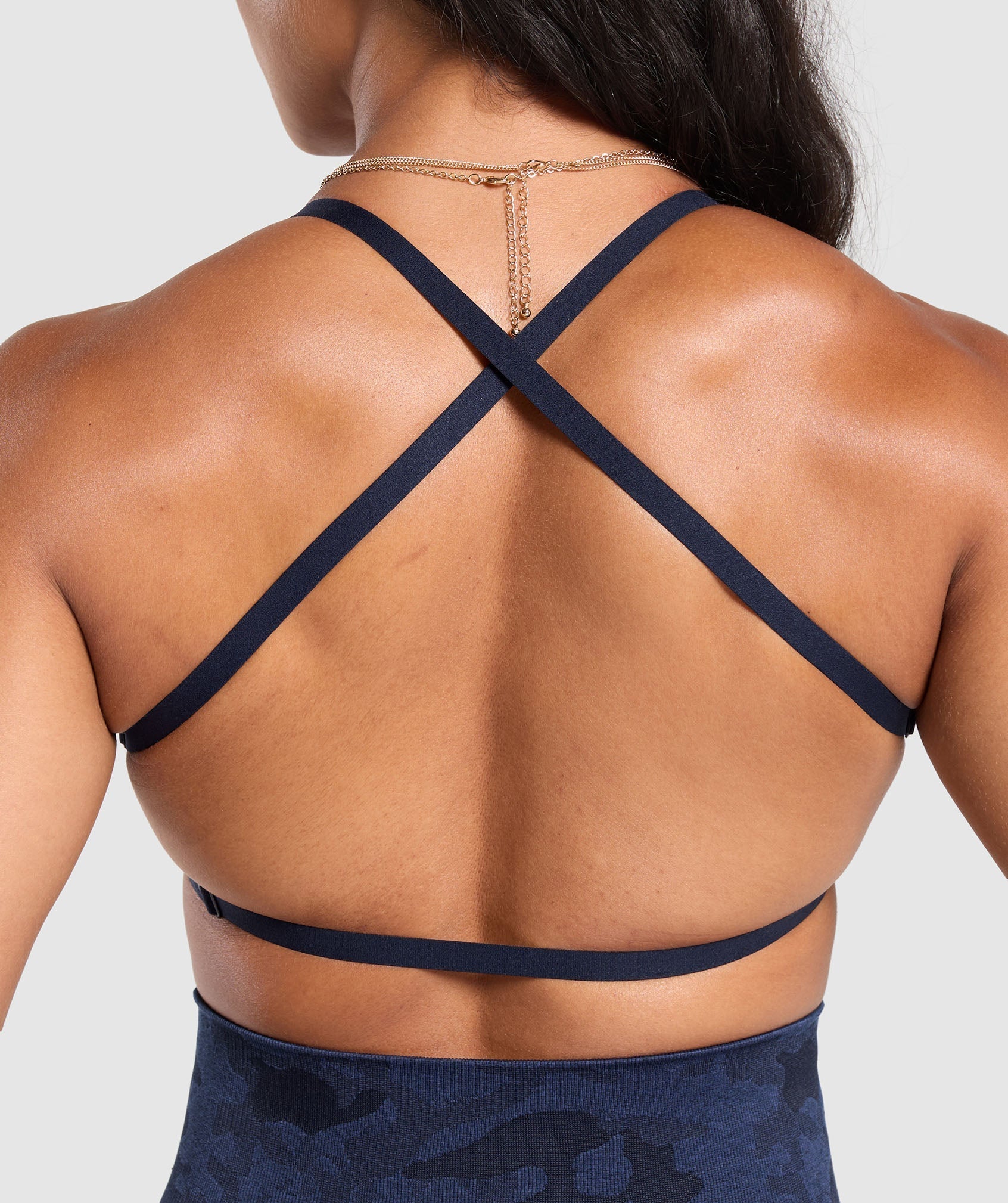 Adapt Camo Cross Back Sports Bra Midnight Blue/Ash Blue