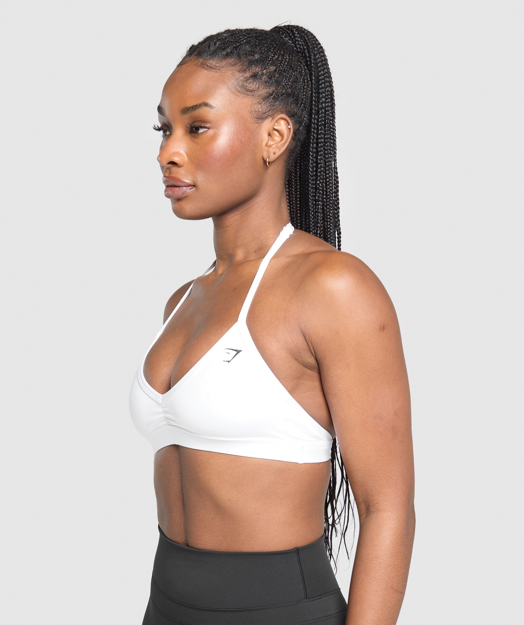 Minimal Halterneck Sports Bra White