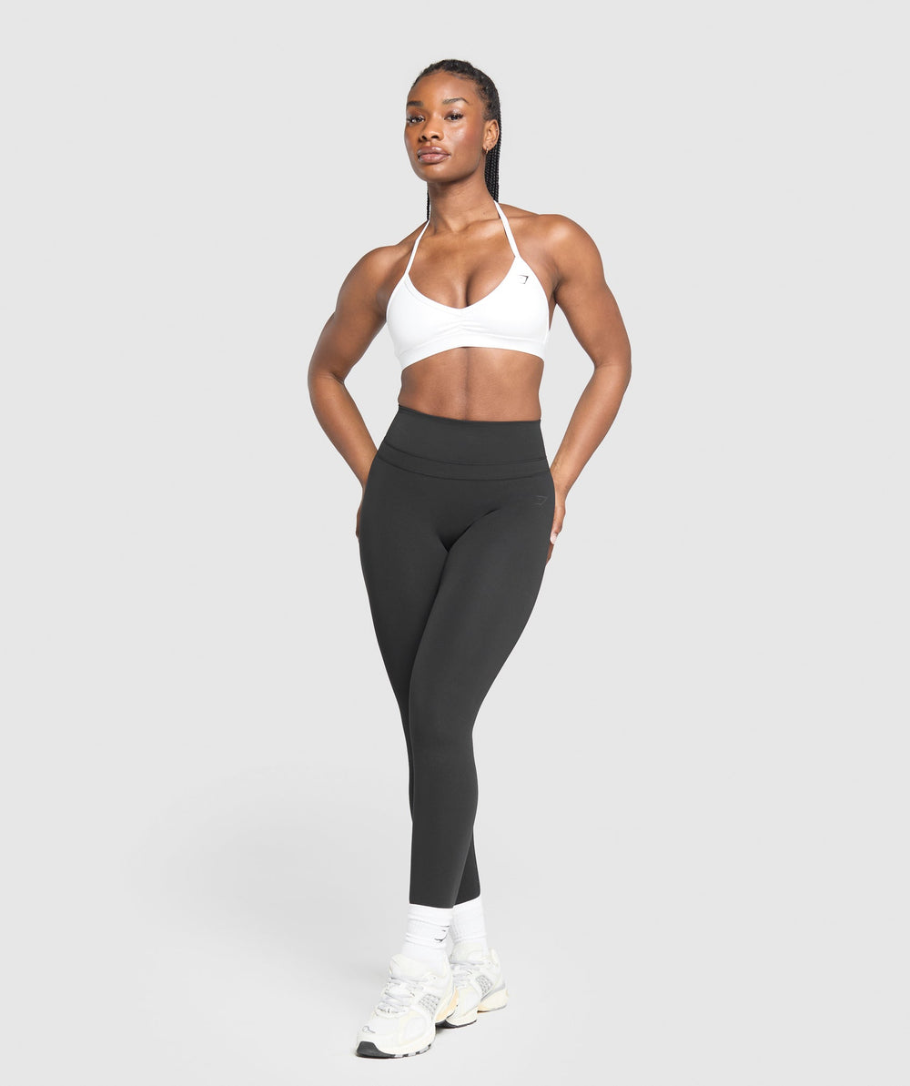 Minimal Halterneck Sports Bra White