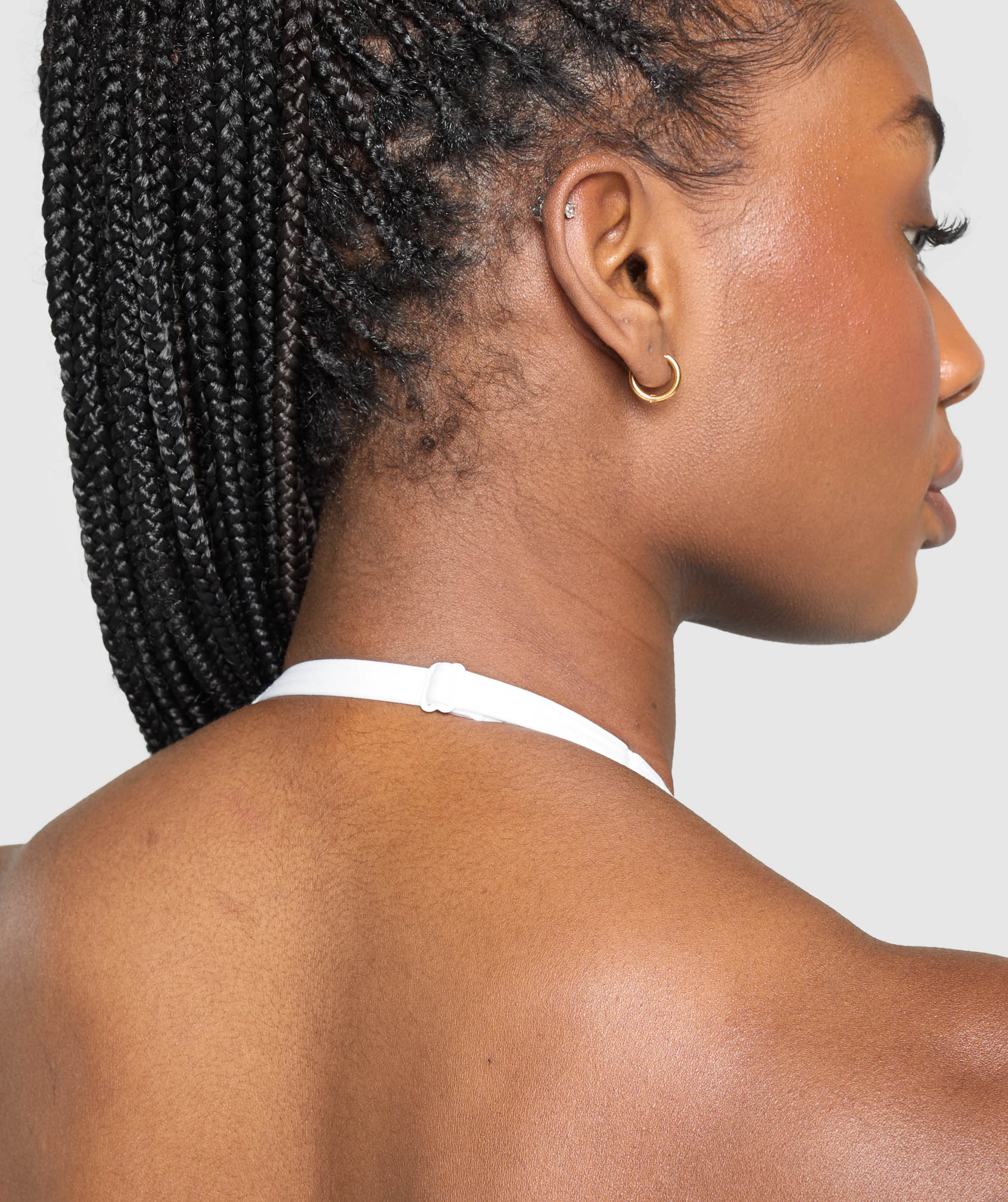 Minimal Halterneck Sports Bra White