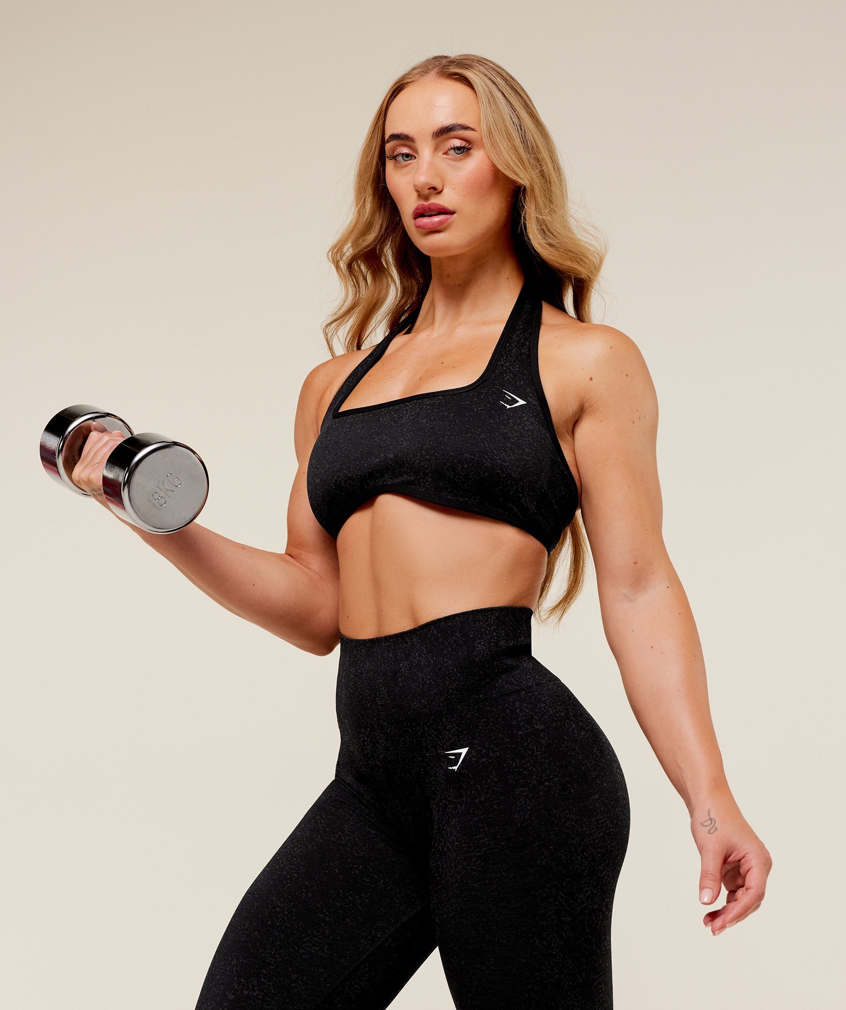 Adapt Fleck x Whitney Halterneck Sports Bra Black