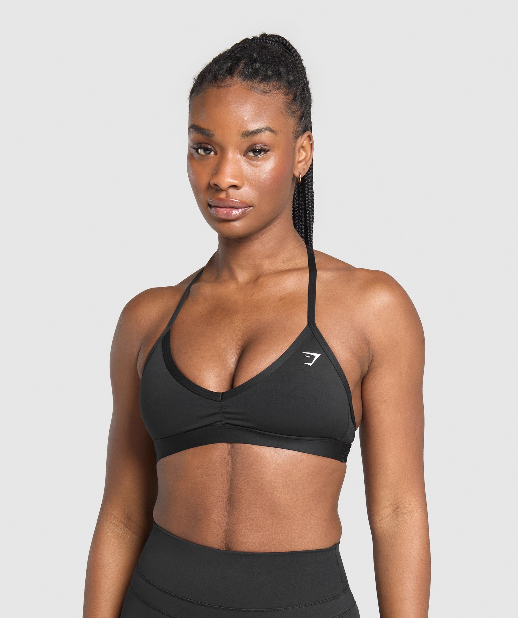 Minimal Halterneck Sports Bra Black