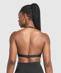 Minimal Halterneck Sports Bra Black