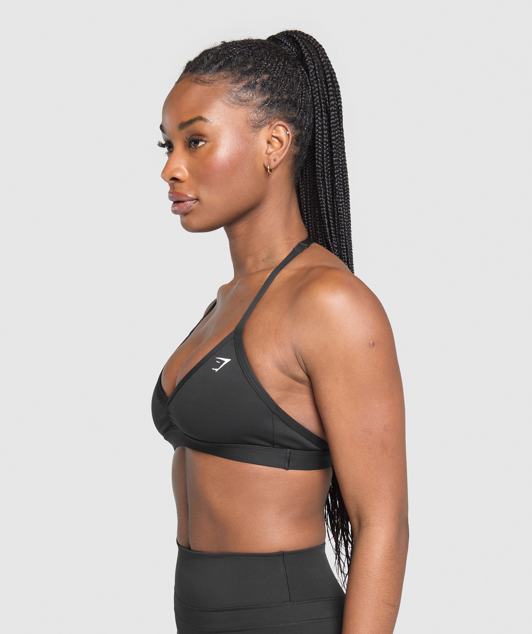 Minimal Halterneck Sports Bra Black
