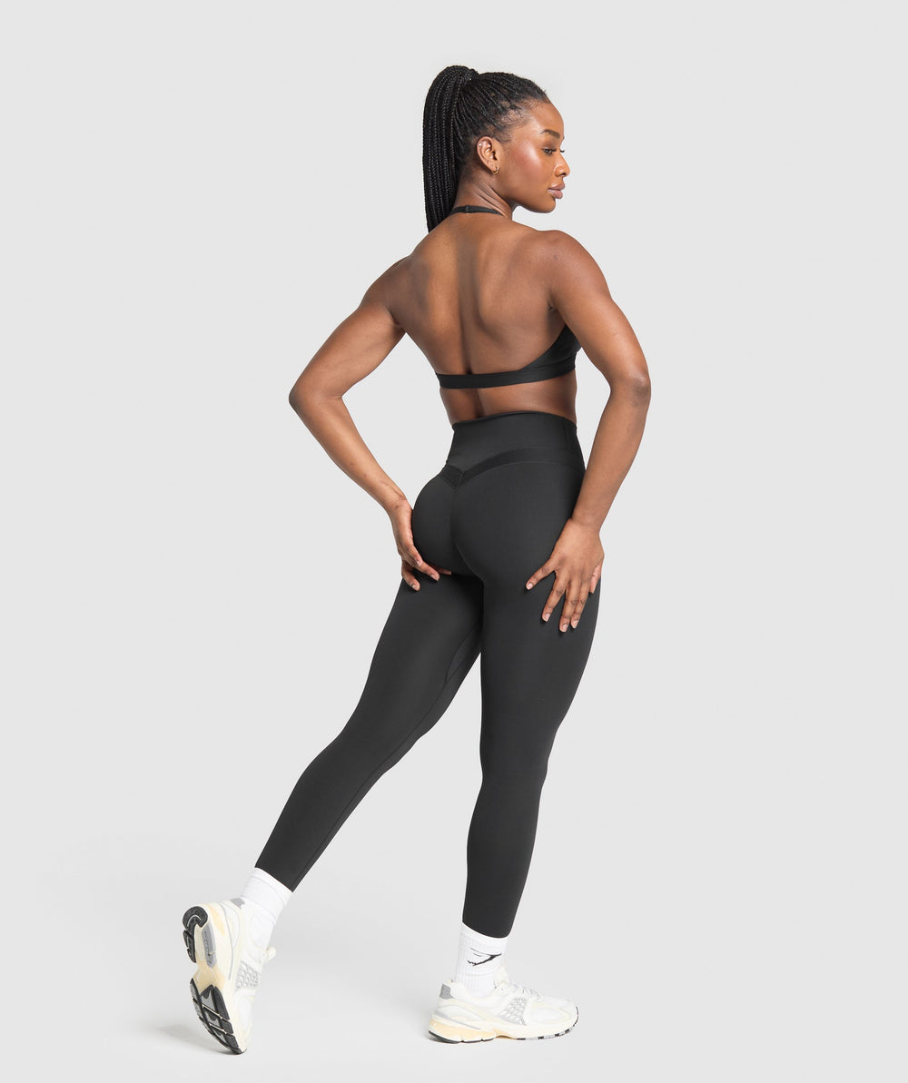 Minimal Halterneck Sports Bra Black