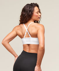 Ruched Sports Bra White