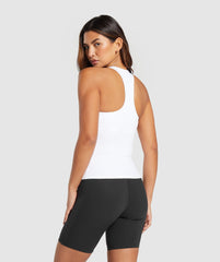 Everyday Racer Back Tank With Shelf White