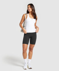 Everyday Racer Back Tank With Shelf White