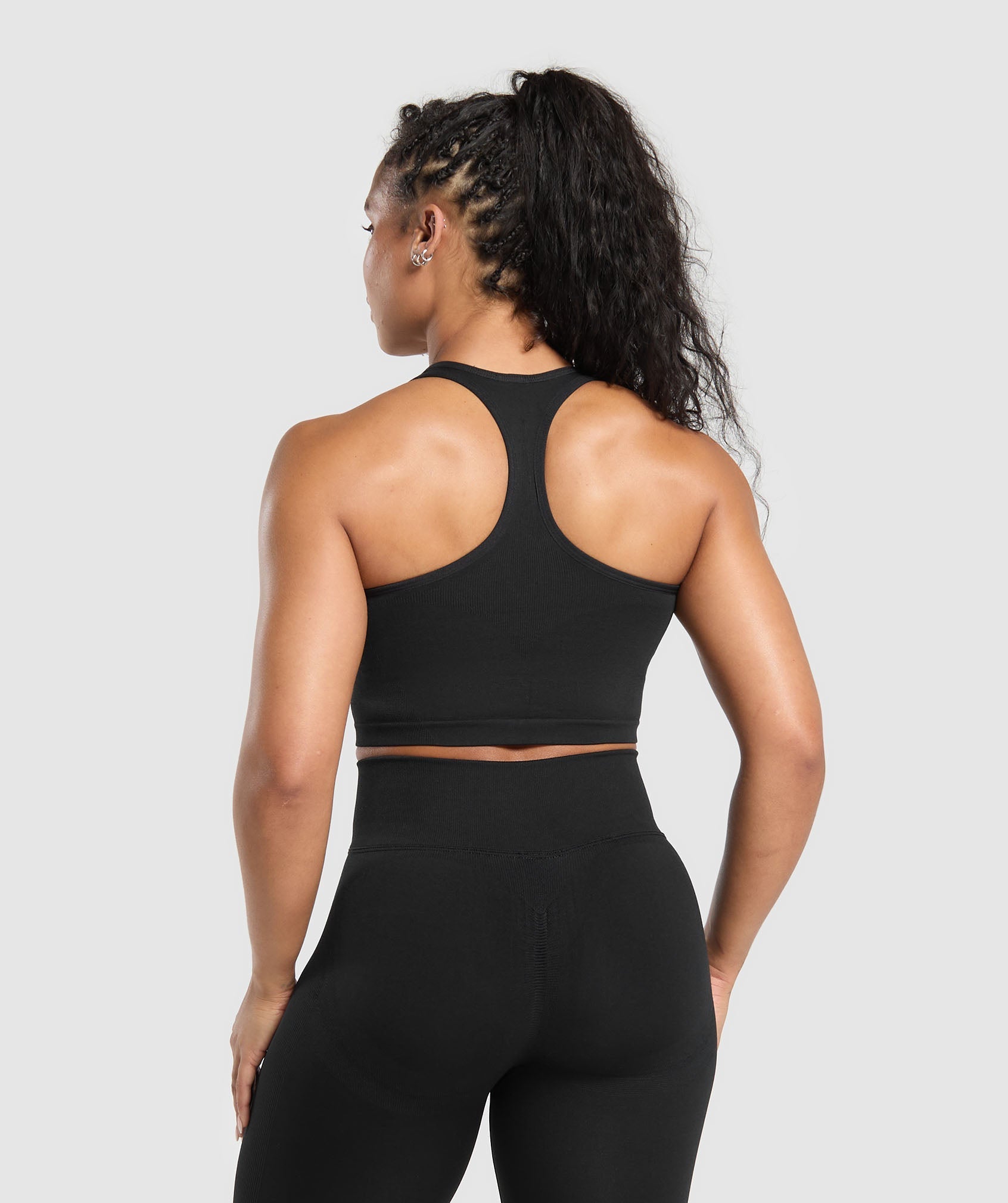 Lift Seamless Midi Tank With Shelf Black/Black Marl