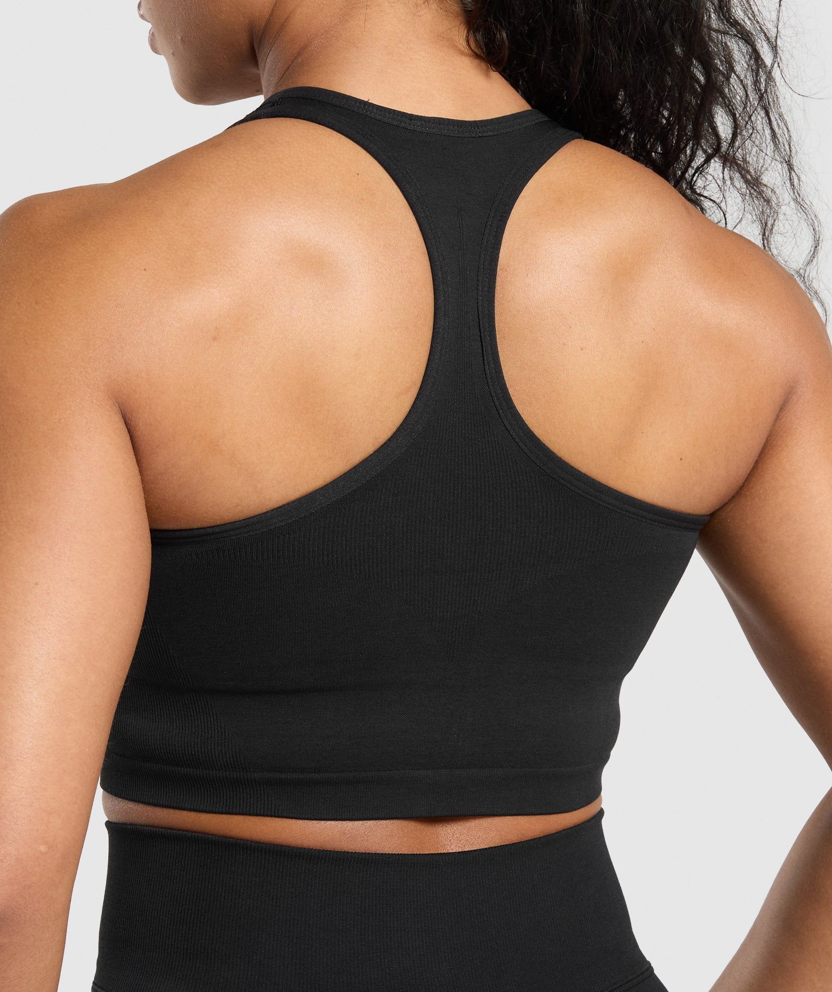 Lift Seamless Midi Tank With Shelf Black/Black Marl