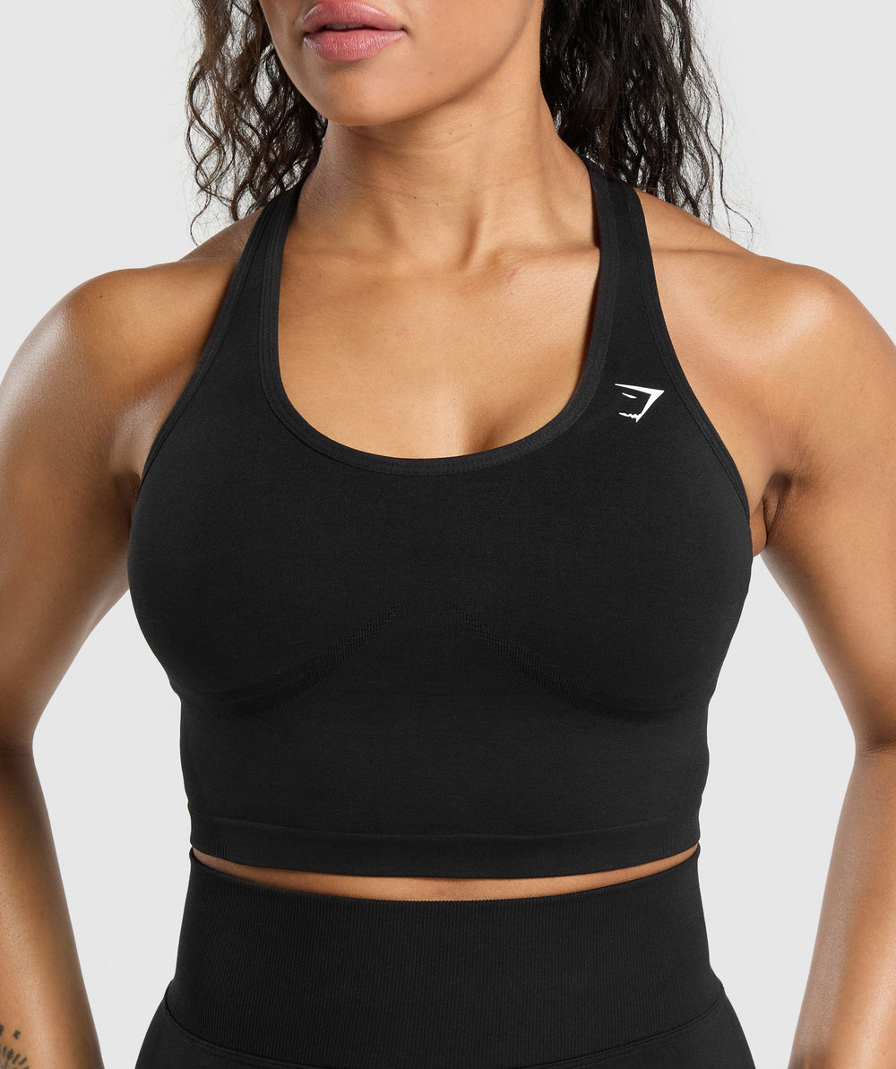 Lift Seamless Midi Tank With Shelf Black/Black Marl