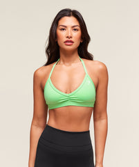 Light Support Minimal Halterneck Bra Active Green