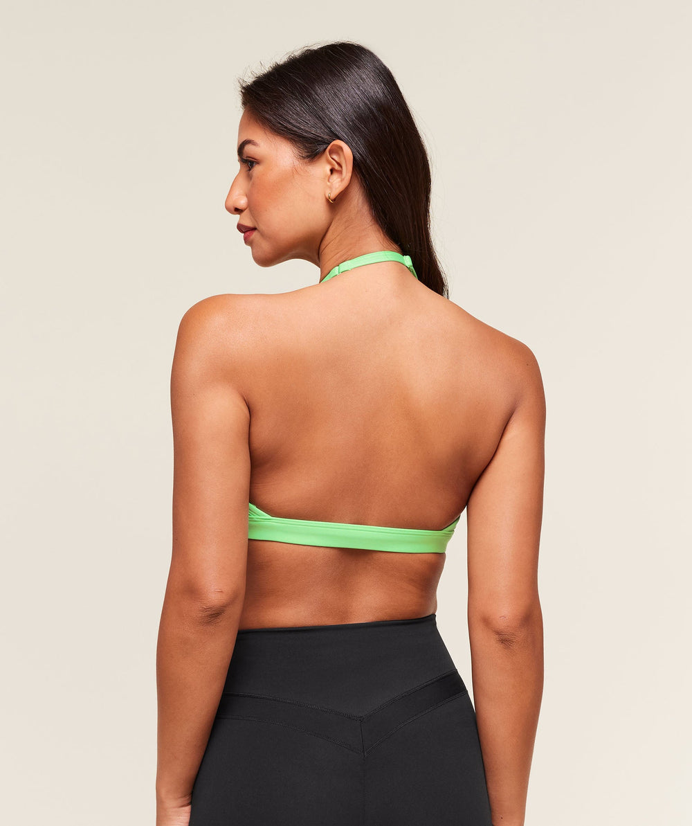Light Support Minimal Halterneck Bra Active Green