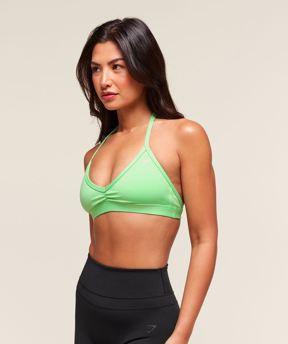 Light Support Minimal Halterneck Bra Active Green
