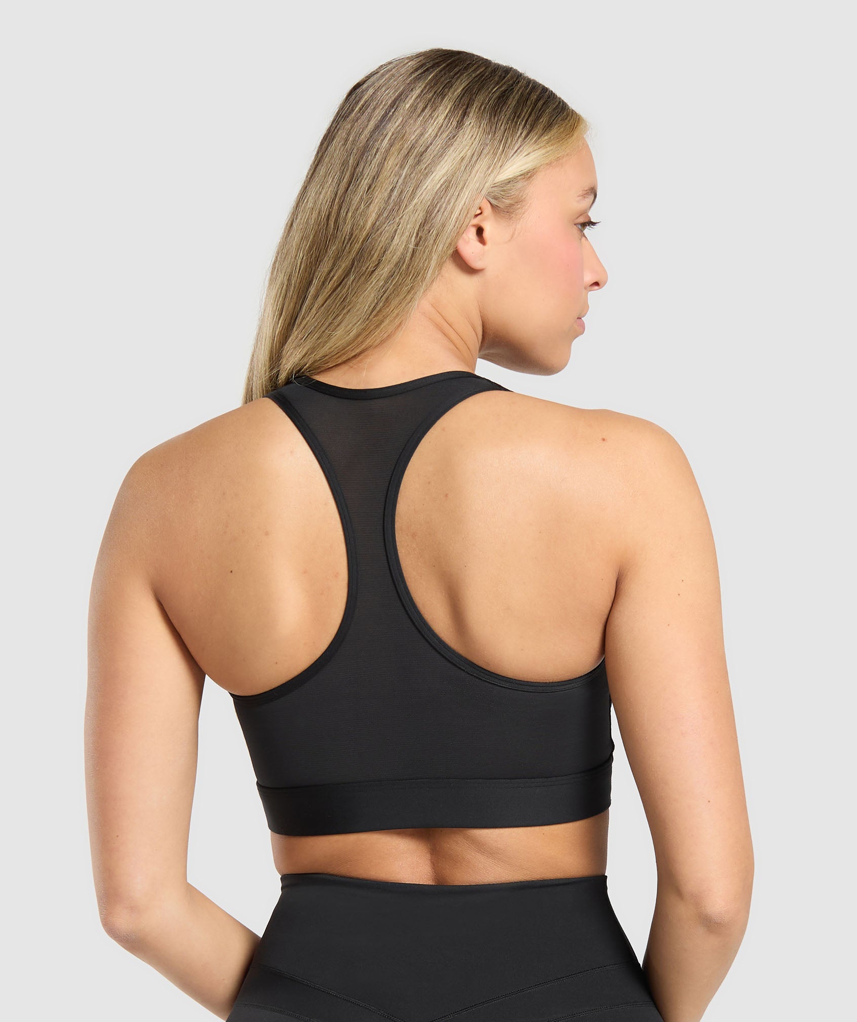 Square Neck Sports Bra Black