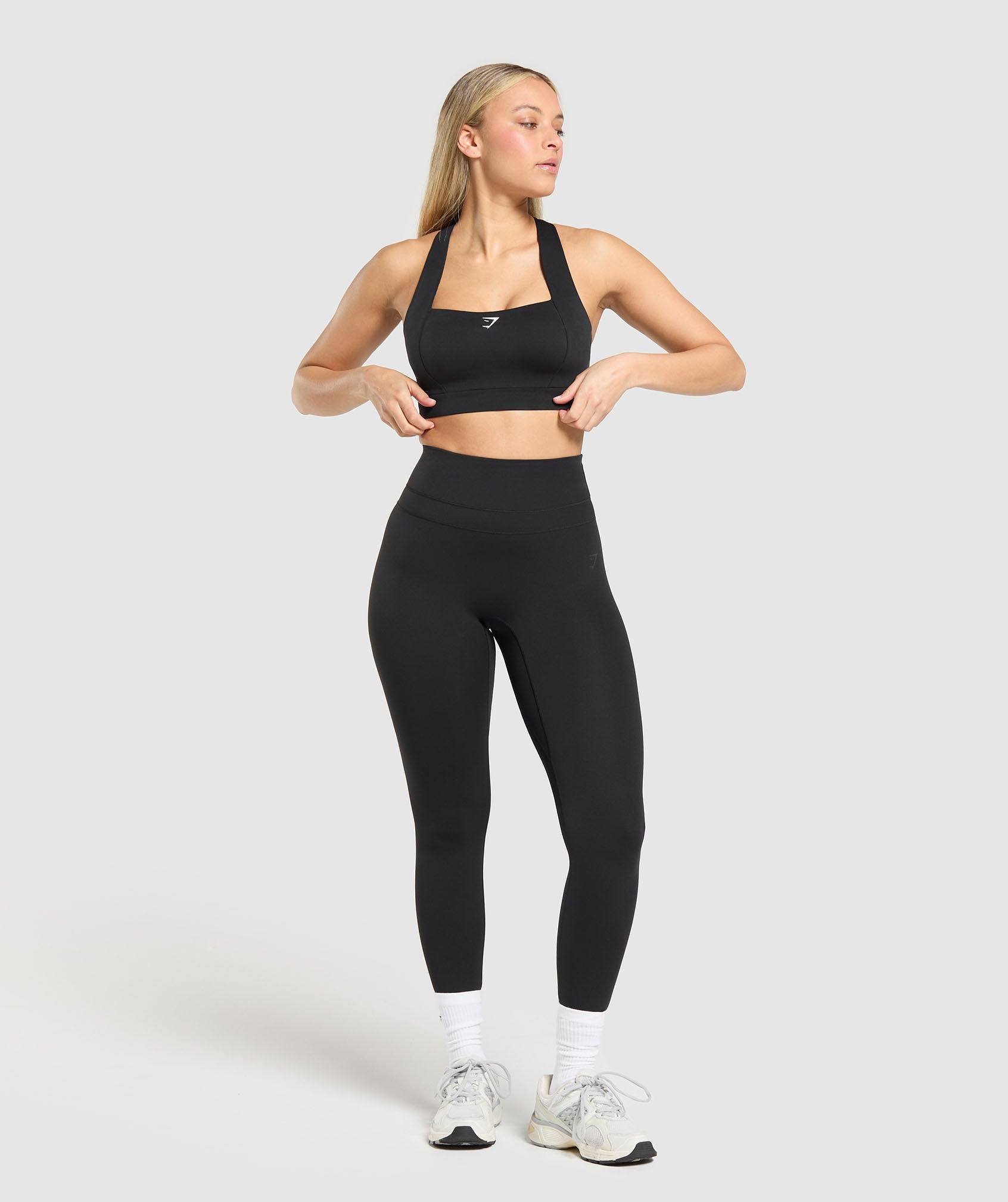 Square Neck Sports Bra Black