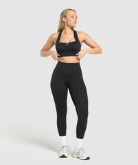 Square Neck Sports Bra Black