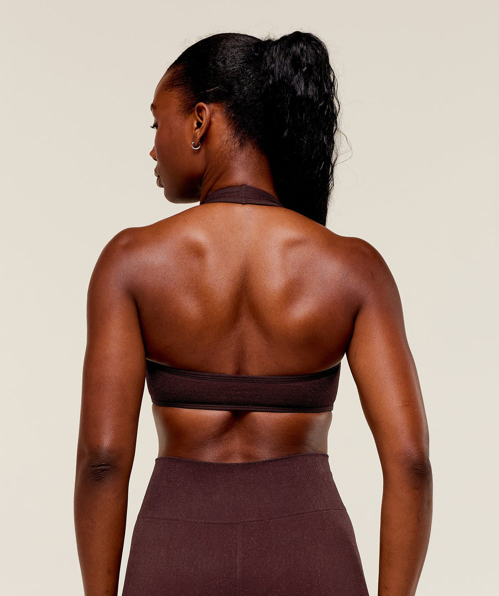 Adapt Fleck x Whitney Halterneck Sports Bra Cherry Purple/Rich Maroon