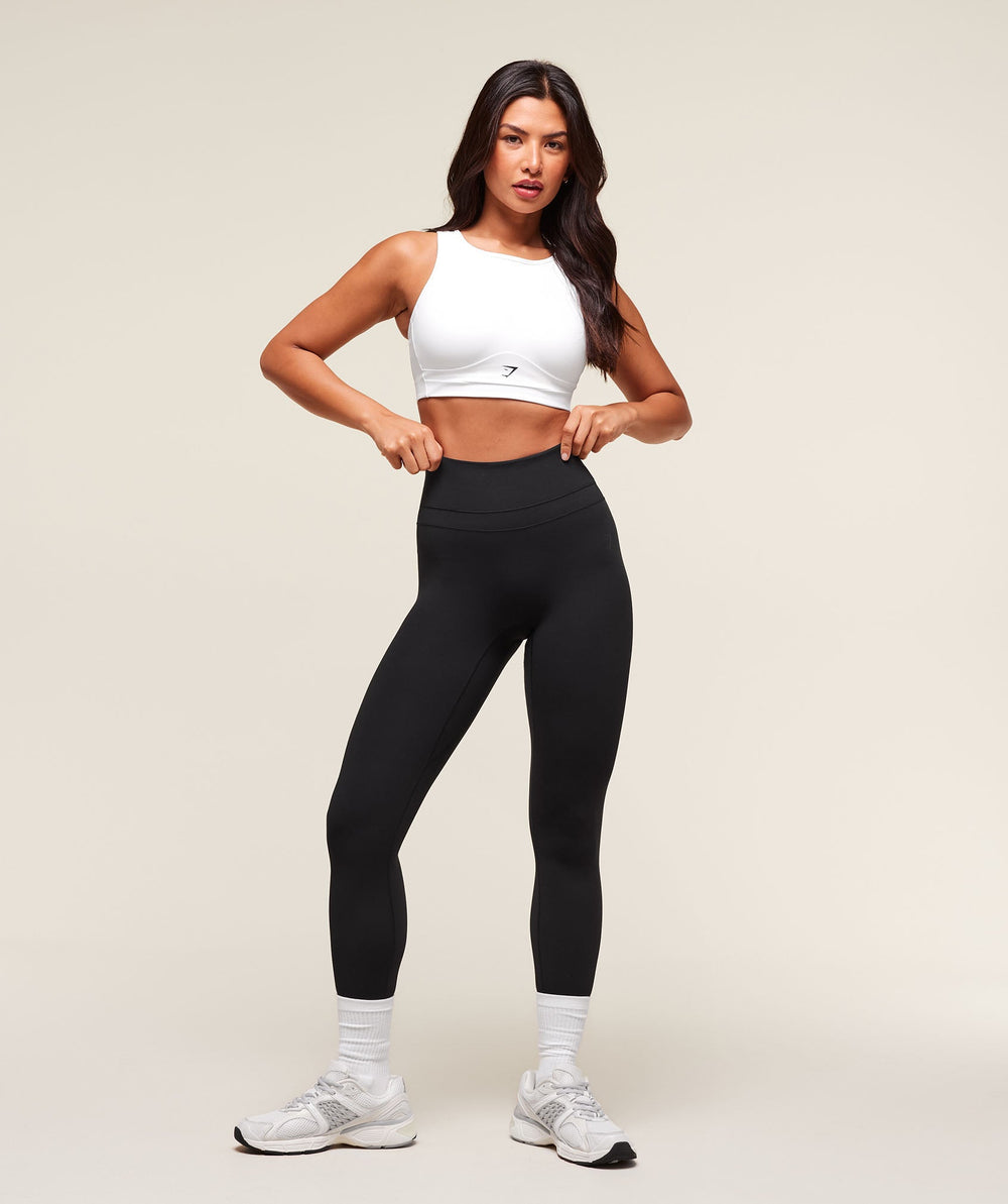 Mesh Back Sports Bra White