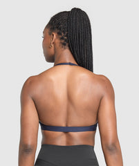 Minimal Halterneck Sports Bra Heavy Blue