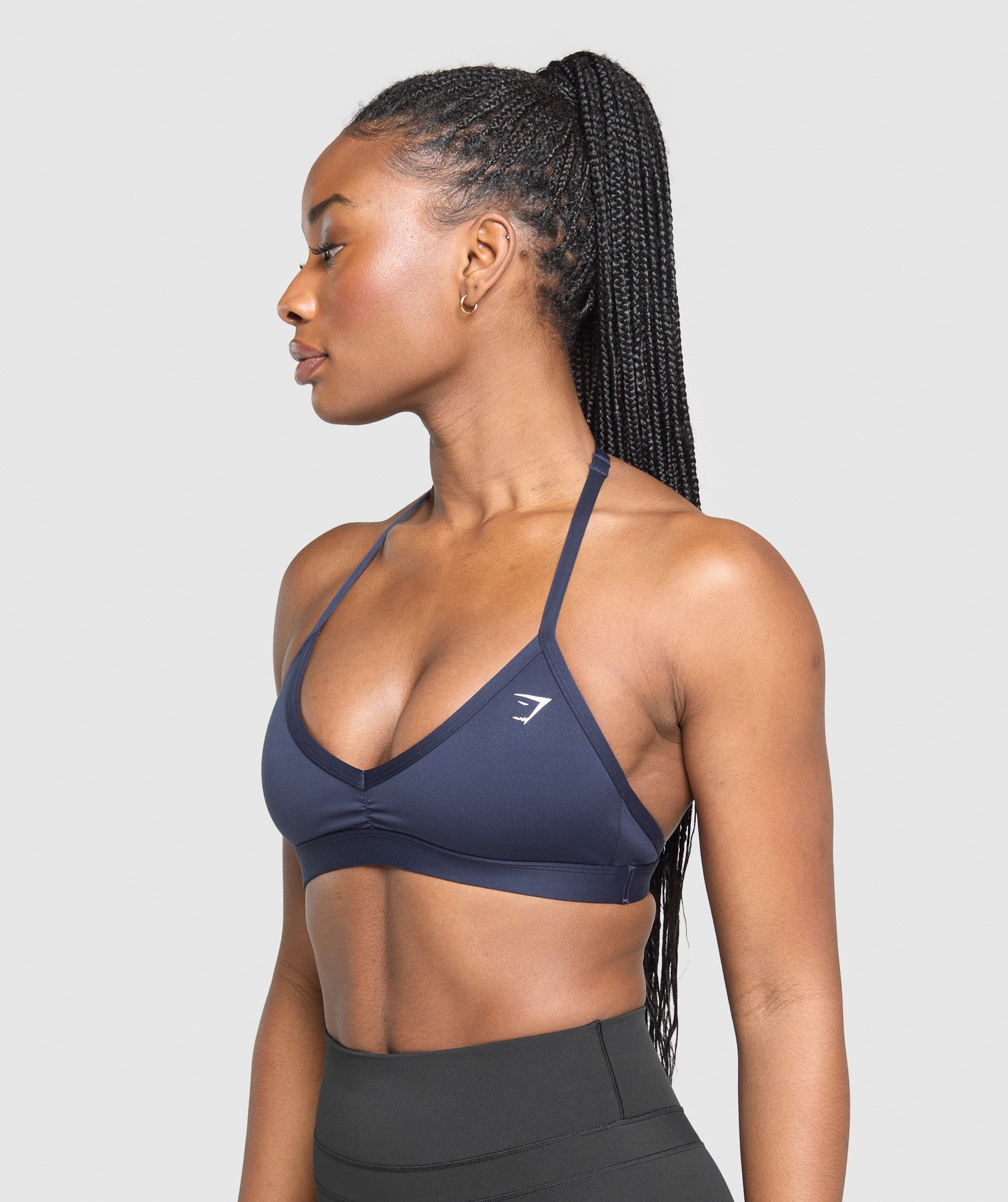Minimal Halterneck Sports Bra Heavy Blue