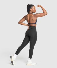 Minimal Halterneck Sports Bra Heavy Blue
