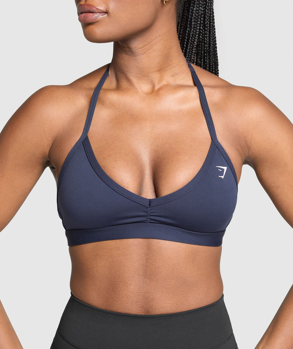 Minimal Halterneck Sports Bra Heavy Blue