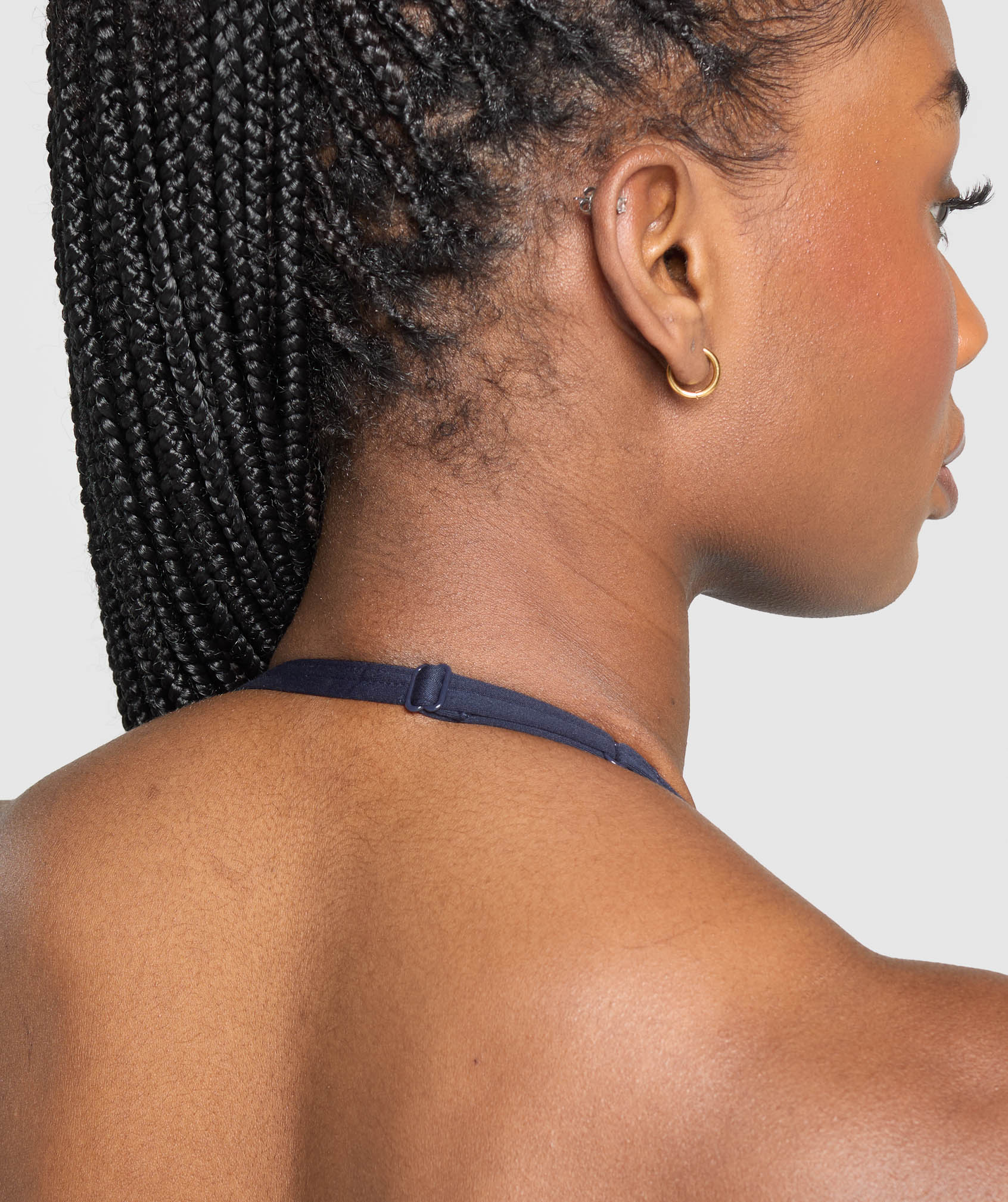 Minimal Halterneck Sports Bra Heavy Blue