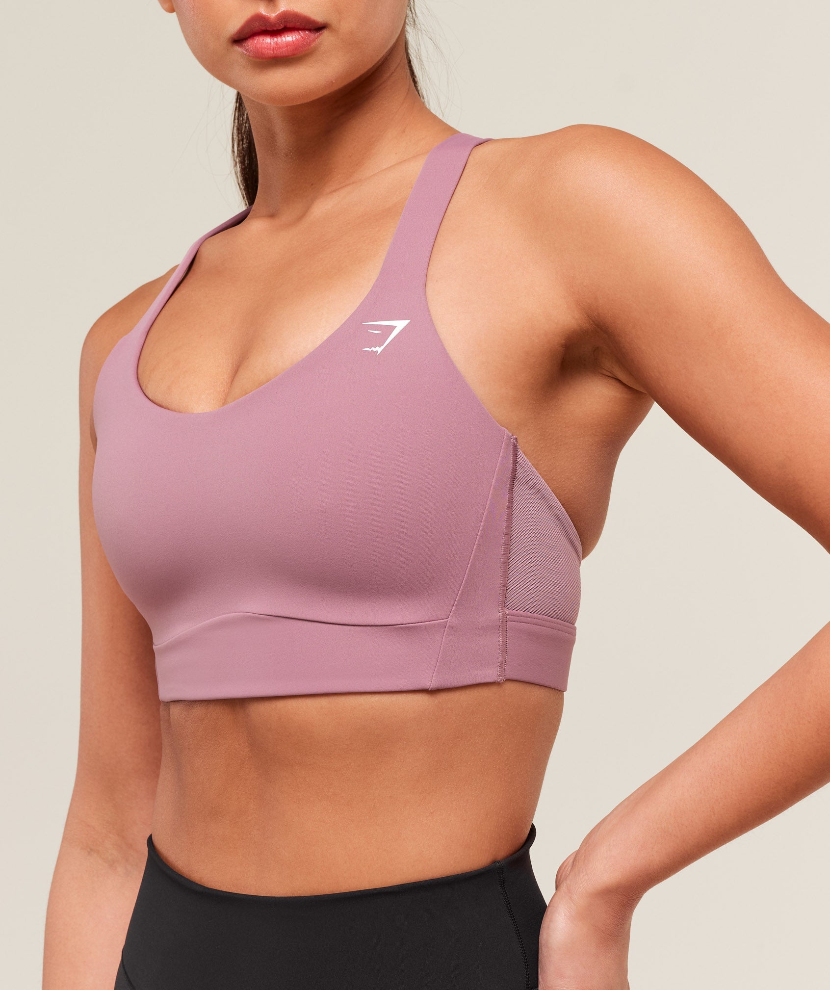 Crossover Strap High Support Sports Bra Calm Pink