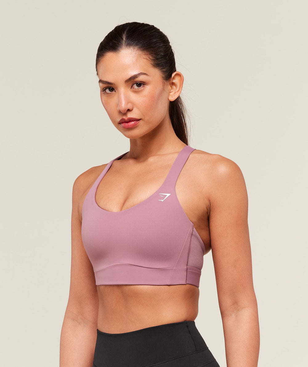 Crossover Strap High Support Sports Bra Calm Pink