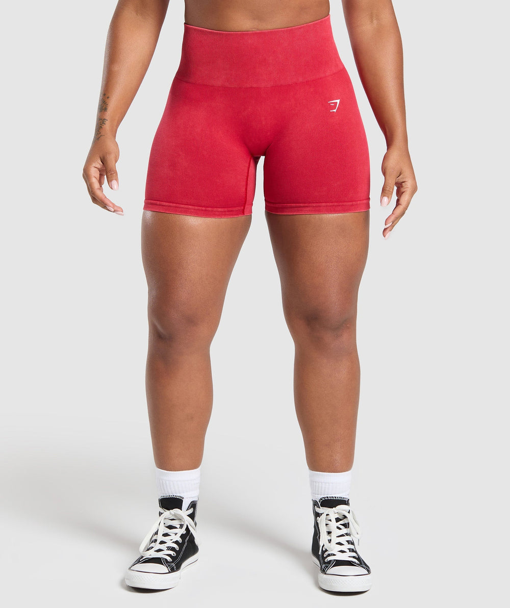 Gains Seamless Washed Shorts Carmine Red