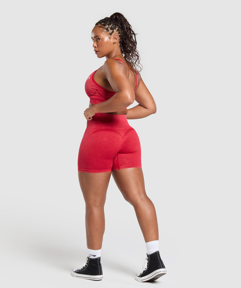 Gains Seamless Washed Shorts Carmine Red