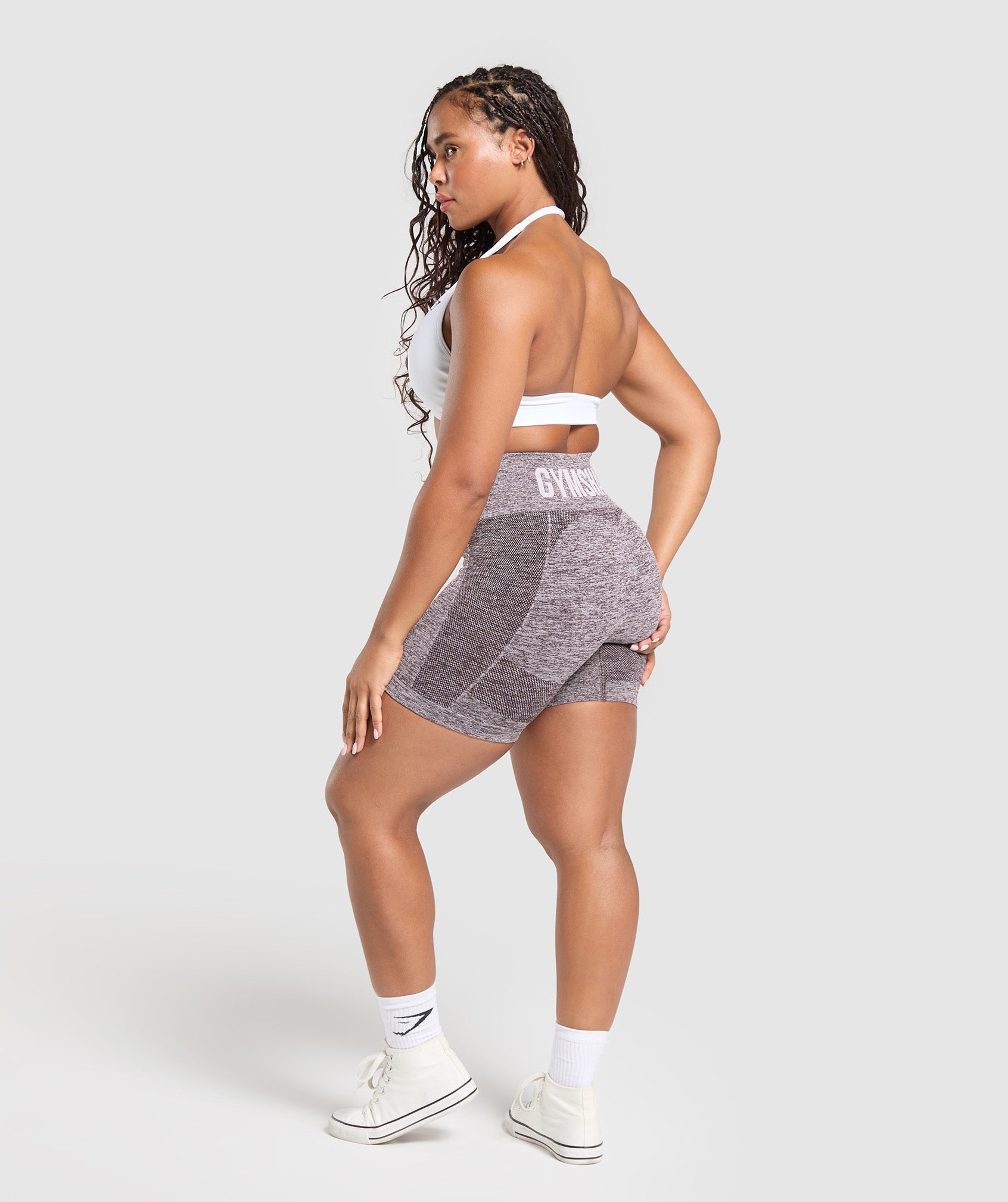 Flex Shorts Plum Brown/White Marl