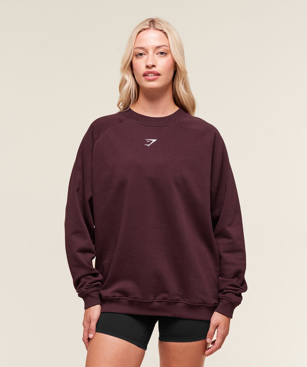 Training Oversized Fleece Sweatshirt Cherry Purple