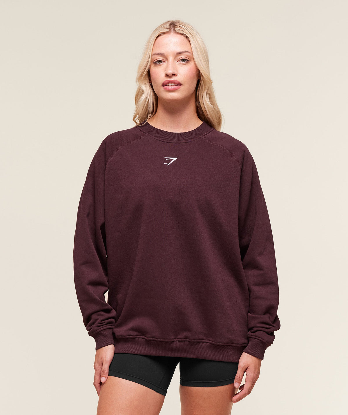 Training Oversized Fleece Sweatshirt Cherry Purple