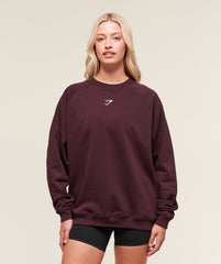 Training Oversized Fleece Sweatshirt Cherry Purple