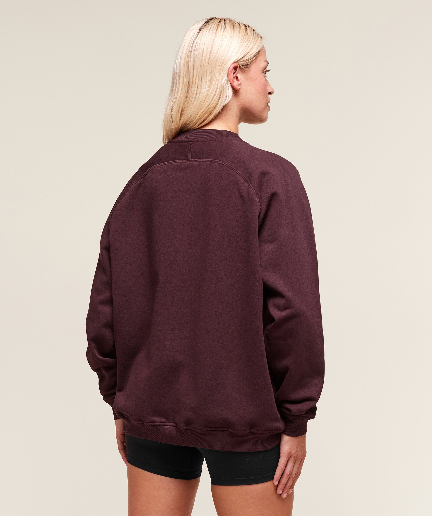 Training Oversized Fleece Sweatshirt Cherry Purple