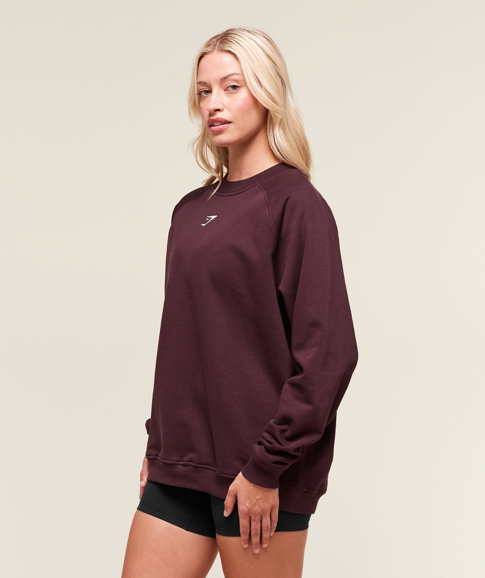 Training Oversized Fleece Sweatshirt Cherry Purple