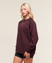 Training Oversized Fleece Sweatshirt Cherry Purple