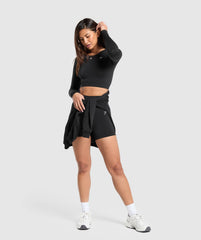 Everyday Seamless Long Sleeve Crop Top Black