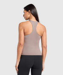 Everyday Racer Back Tank With Shelf Lifestyle Brown
