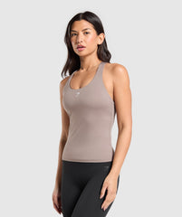 Everyday Racer Back Tank With Shelf Lifestyle Brown