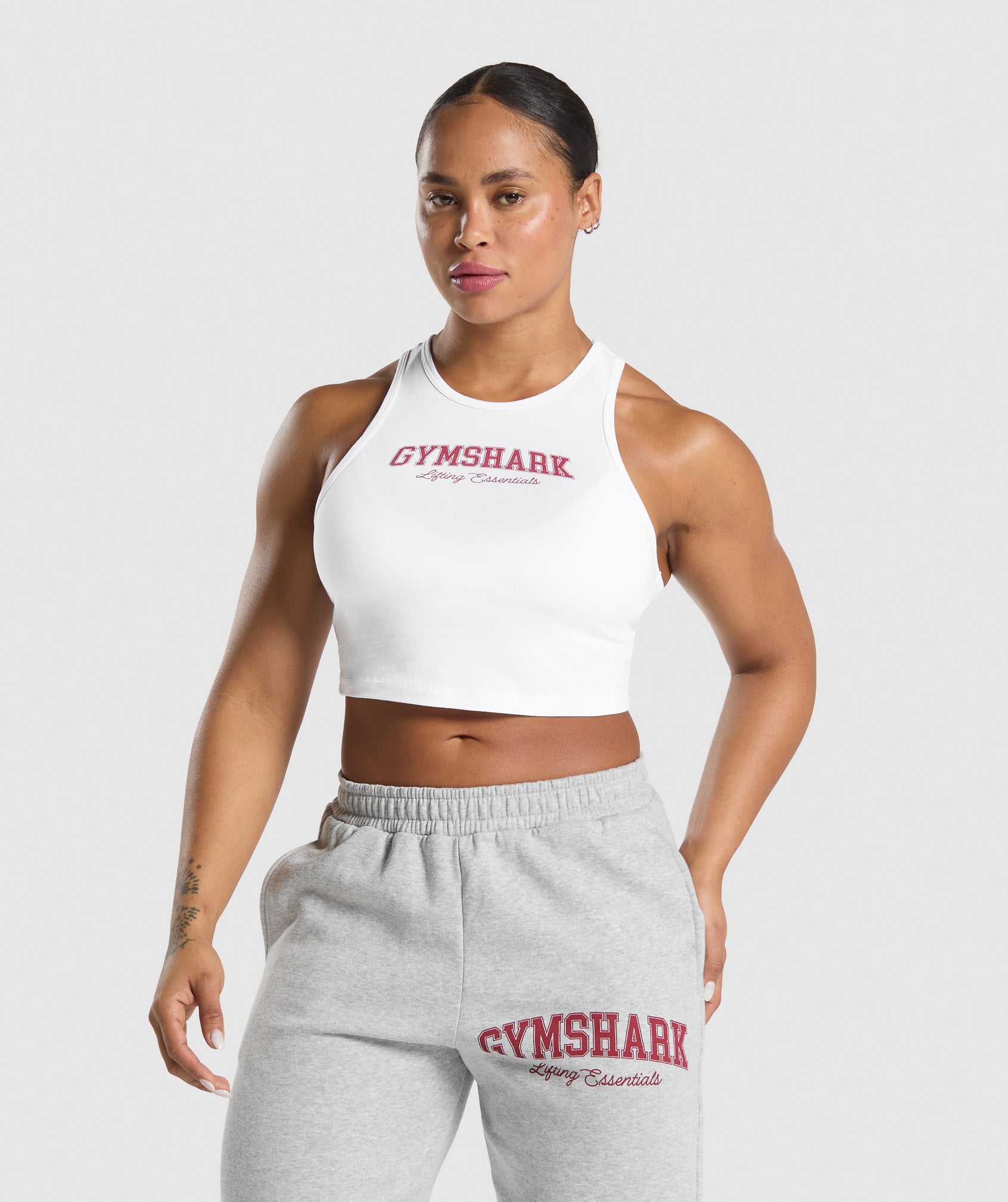 Lifting Essentials Graphic Tank White