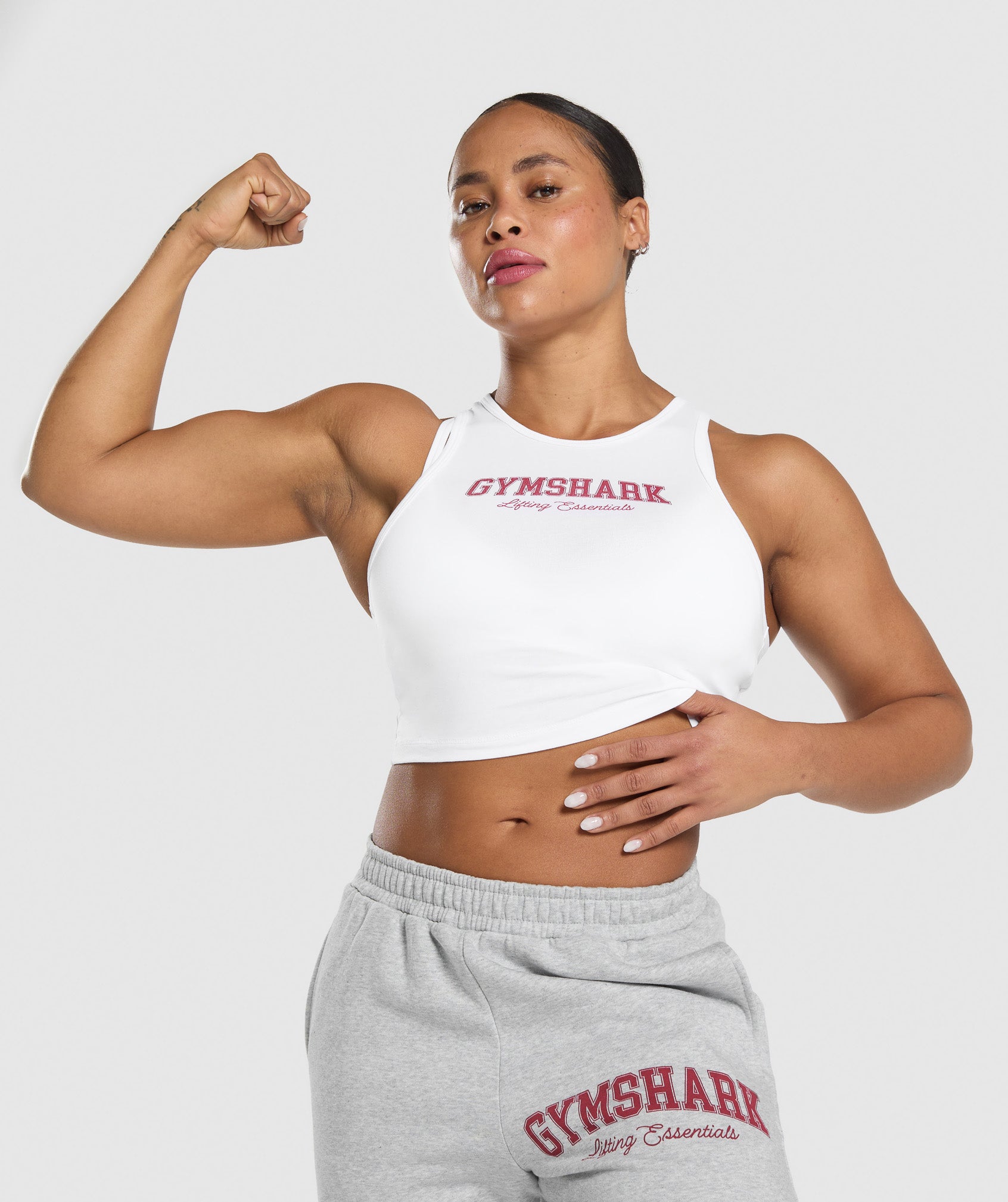 Lifting Essentials Graphic Tank White