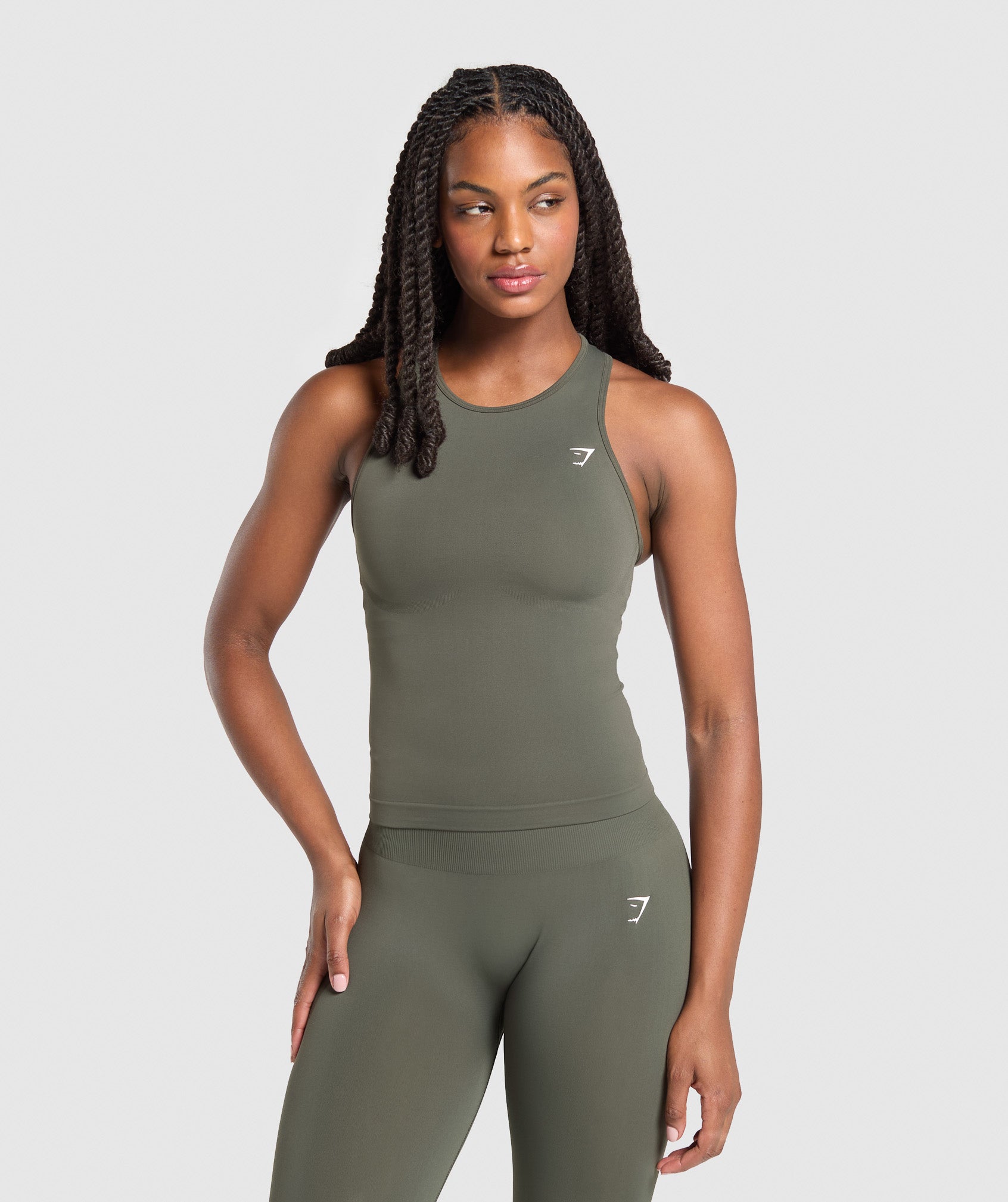 Everyday Seamless Tight Fit Tank Strength Green
