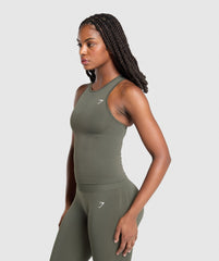 Everyday Seamless Tight Fit Tank Strength Green
