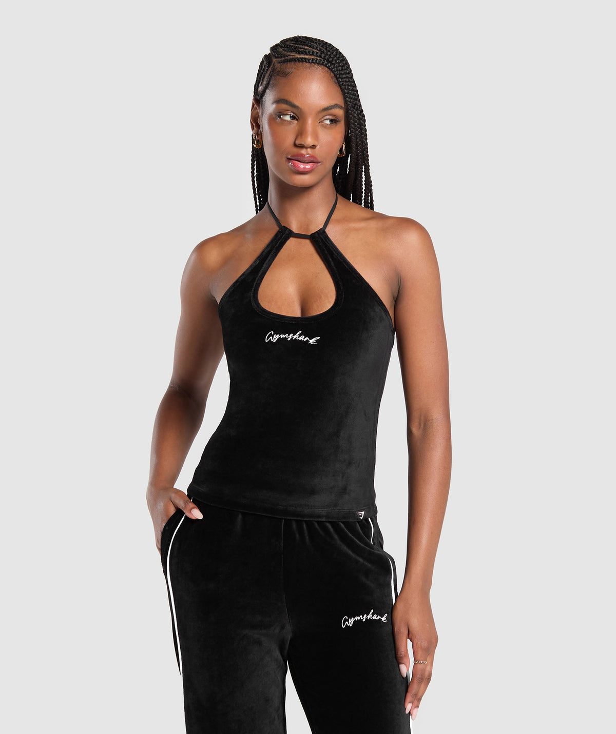 Velour Tank Black