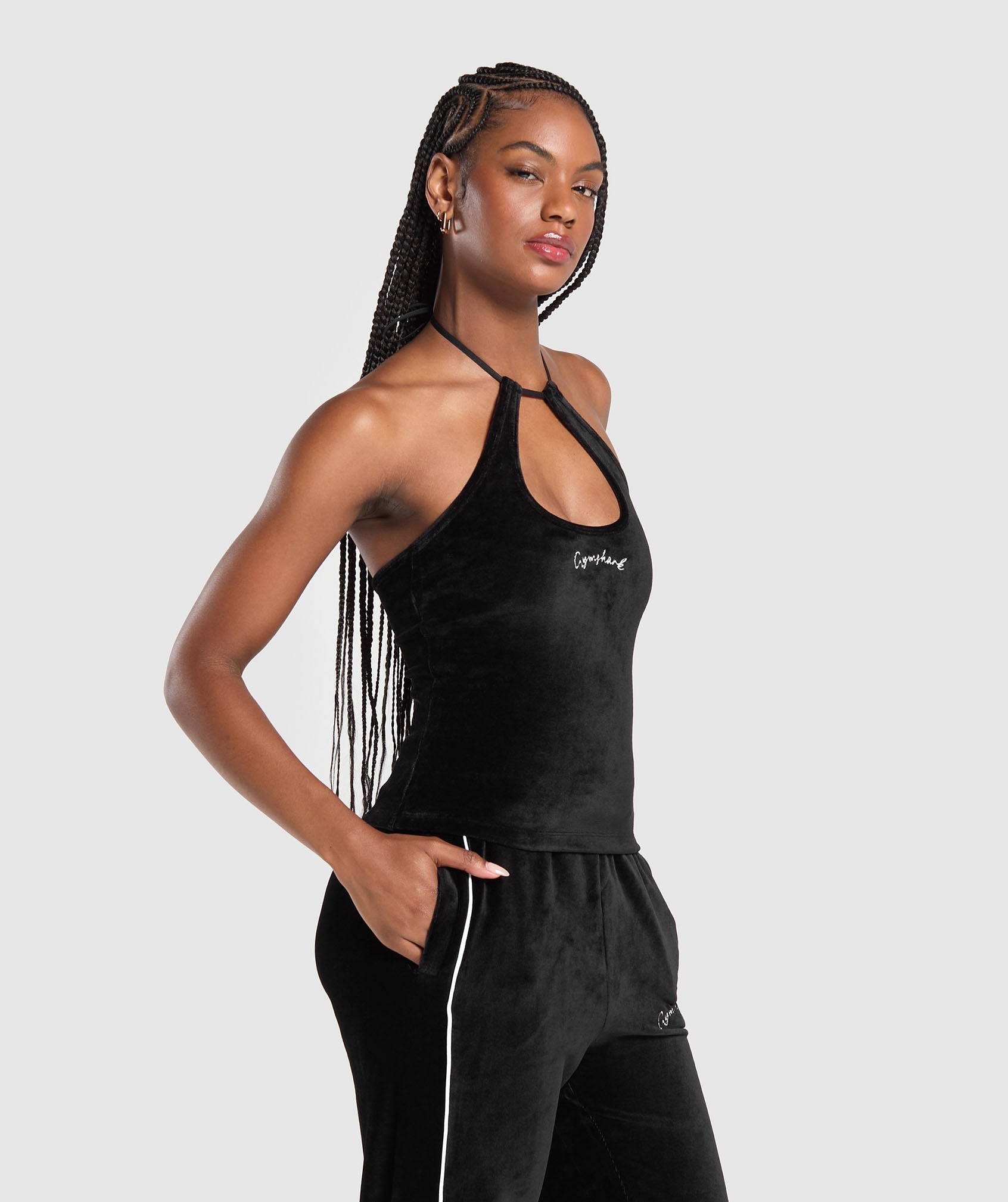 Velour Tank Black