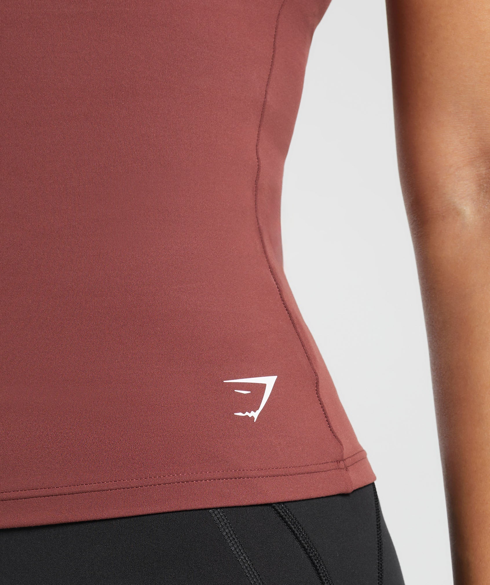 Asymmetric Shelf Tank Burgundy Brown