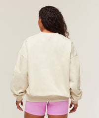 Lifting Club Graphic Oversized Crew Neck Oat White